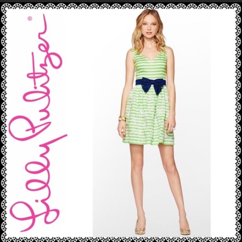 Lilly Pulitzer Green Striped Roswell Dress 4